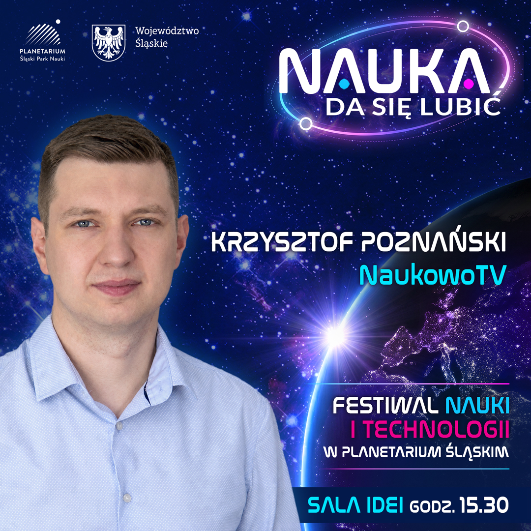 Krzysztof Poznański &mdash; NaukowoTV &mdash; grafika festiwalowa